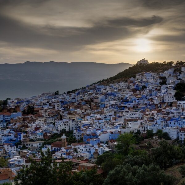 sunset, blue city, Morocco Holidays Trips